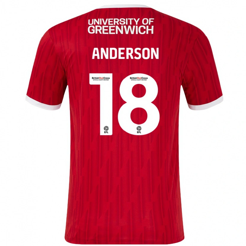 Danxen Kinderen Karoy Anderson #18 Rood Wit Thuisshirt Thuistenue 2024/25 T-Shirt