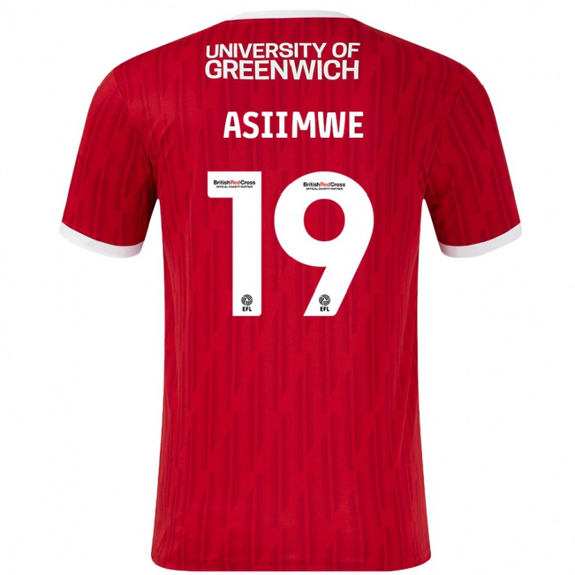 Danxen Kinderen Nathan Asiimwe #19 Rood Wit Thuisshirt Thuistenue 2024/25 T-Shirt