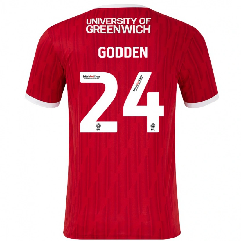 Danxen Kinderen Matty Godden #24 Rood Wit Thuisshirt Thuistenue 2024/25 T-Shirt