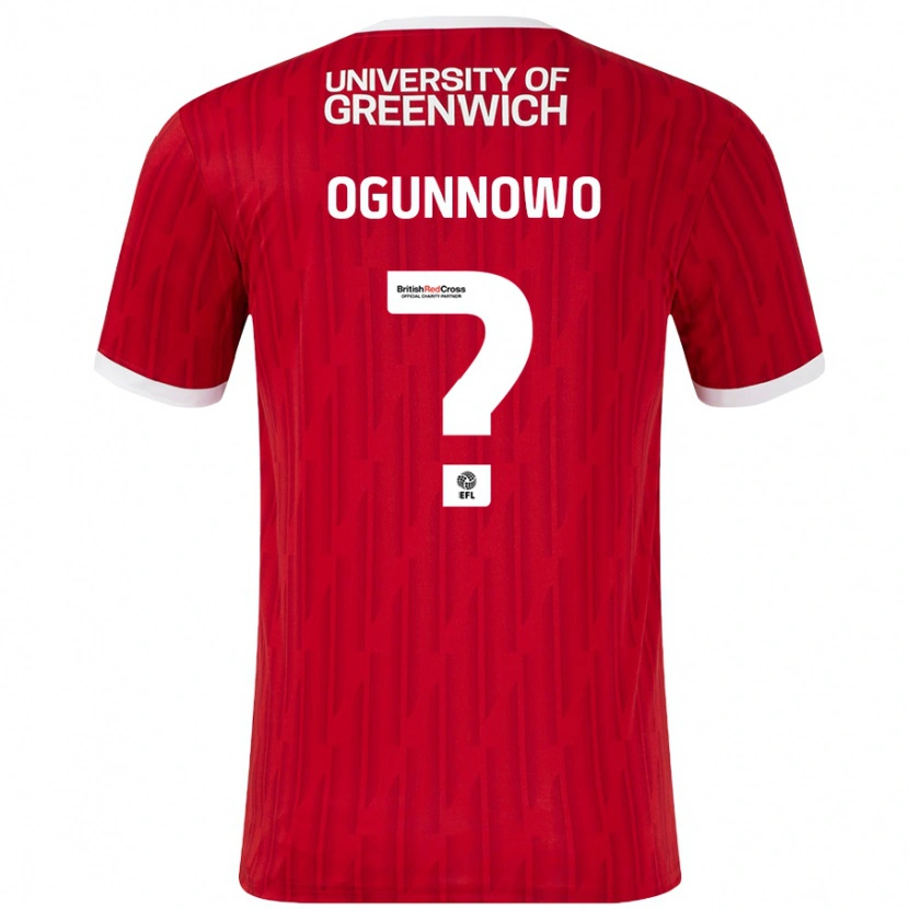 Danxen Kinderen Joshua Ogunnowo #0 Rood Wit Thuisshirt Thuistenue 2024/25 T-Shirt