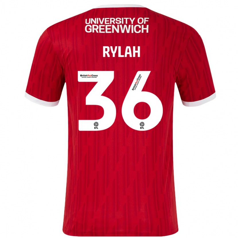 Danxen Kinderen Henry Rylah #36 Rood Wit Thuisshirt Thuistenue 2024/25 T-Shirt