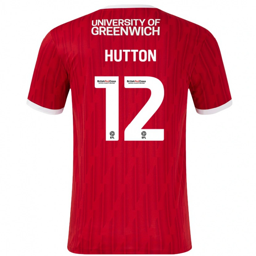 Danxen Kinderen Jodie Hutton #12 Rood Wit Thuisshirt Thuistenue 2024/25 T-Shirt