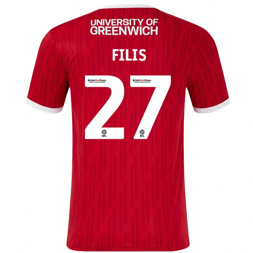 Danxen Kinderen Melisa Filis #27 Rood Wit Thuisshirt Thuistenue 2024/25 T-Shirt