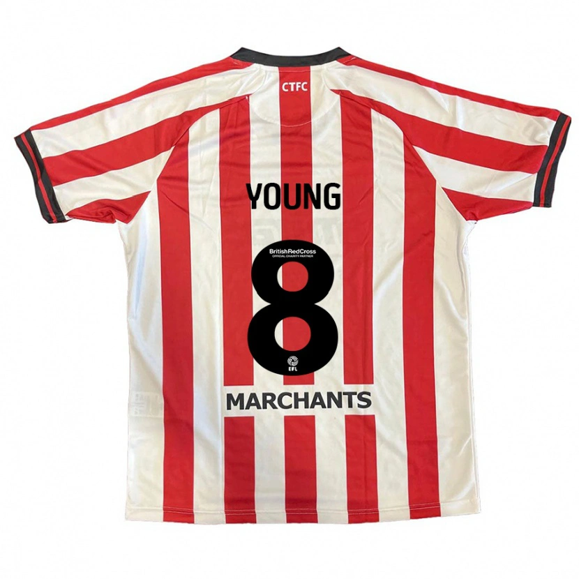 Danxen Kinderen Luke Young #8 Rood Wit Thuisshirt Thuistenue 2024/25 T-Shirt