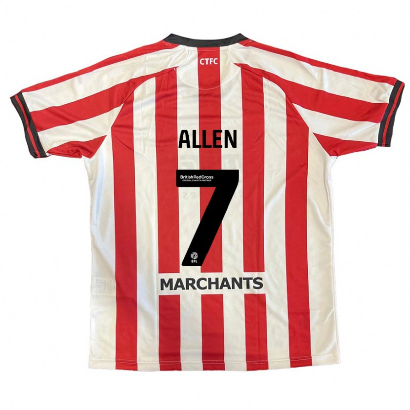 Danxen Kinderen Emily Allen #7 Rood Wit Thuisshirt Thuistenue 2024/25 T-Shirt