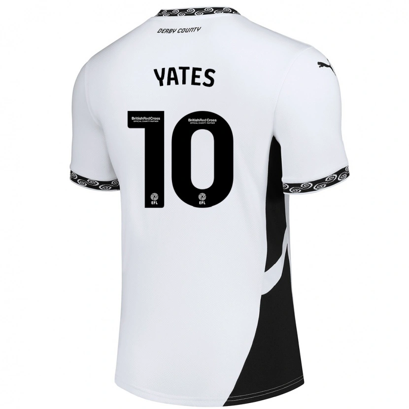 Danxen Kinderen Jerry Yates #10 Wit Zwart Thuisshirt Thuistenue 2024/25 T-Shirt