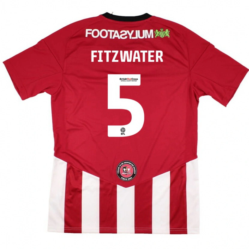 Danxen Kinderen Jack Fitzwater #5 Rood Wit Thuisshirt Thuistenue 2024/25 T-Shirt