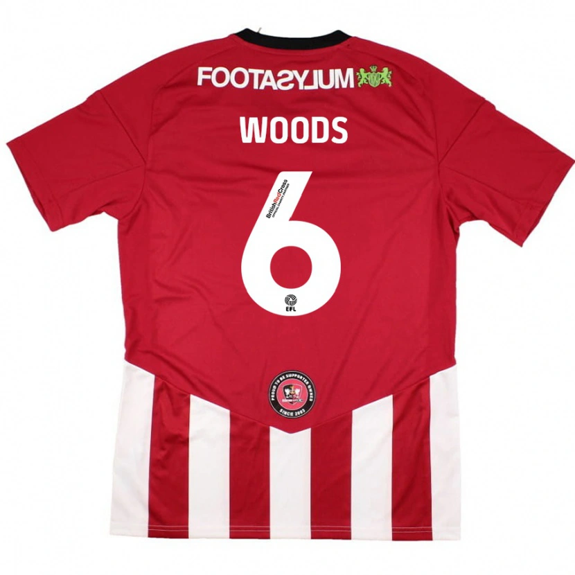 Danxen Kinderen Ryan Woods #6 Rood Wit Thuisshirt Thuistenue 2024/25 T-Shirt