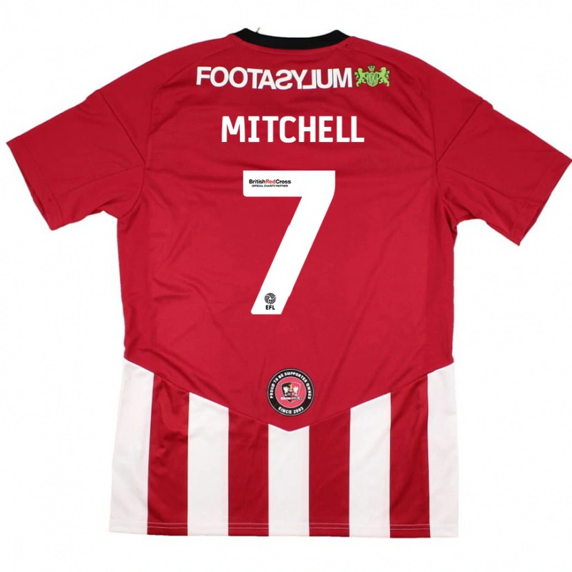 Danxen Kinderen Demetri Mitchell #7 Rood Wit Thuisshirt Thuistenue 2024/25 T-Shirt