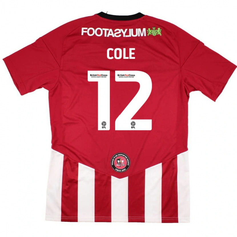 Danxen Kinderen Reece Cole #12 Rood Wit Thuisshirt Thuistenue 2024/25 T-Shirt