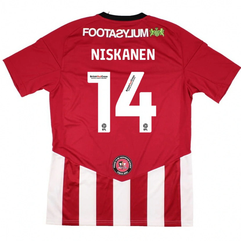 Danxen Kinderen Ilmari Niskanen #14 Rood Wit Thuisshirt Thuistenue 2024/25 T-Shirt