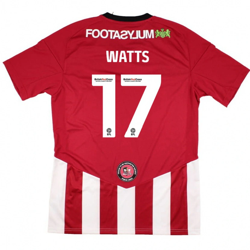 Danxen Kinderen Caleb Watts #17 Rood Wit Thuisshirt Thuistenue 2024/25 T-Shirt