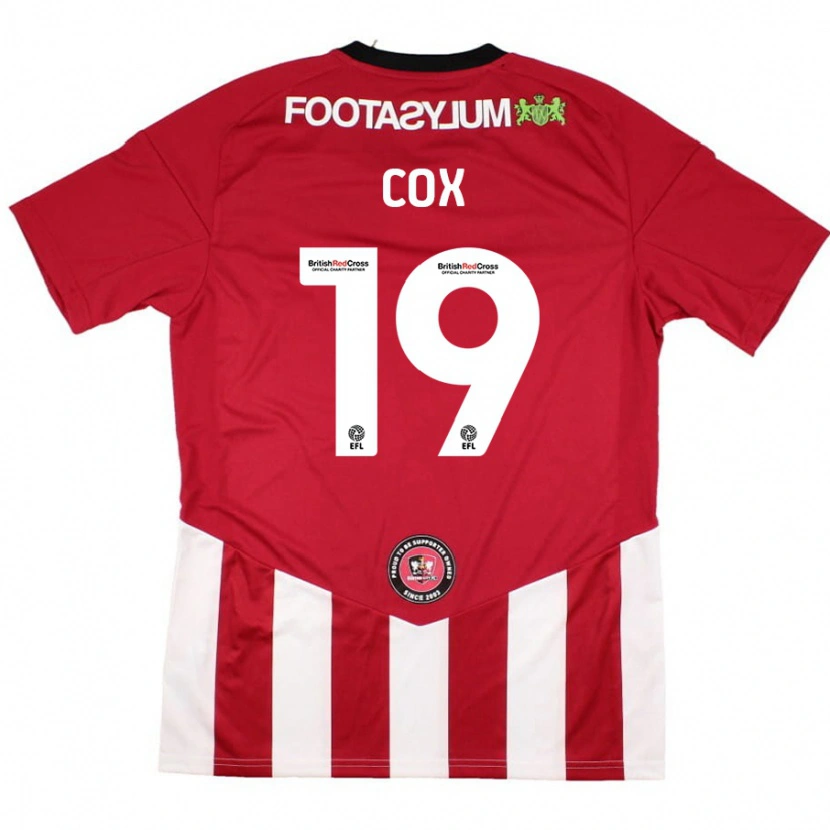 Danxen Kinderen Sonny Cox #19 Rood Wit Thuisshirt Thuistenue 2024/25 T-Shirt