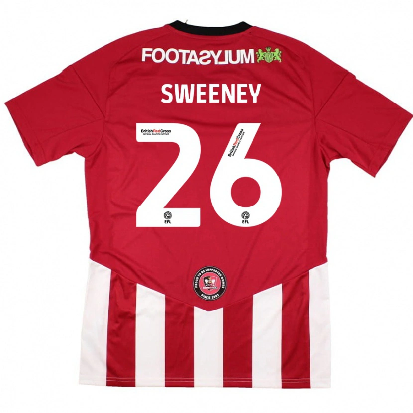 Danxen Kinderen Pierce Sweeney #26 Rood Wit Thuisshirt Thuistenue 2024/25 T-Shirt