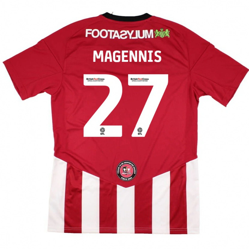 Danxen Kinderen Josh Magennis #27 Rood Wit Thuisshirt Thuistenue 2024/25 T-Shirt