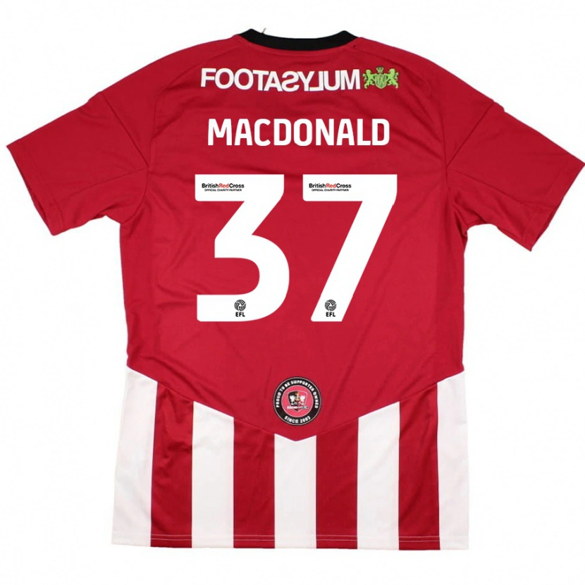 Danxen Kinderen Shaun Macdonald #37 Rood Wit Thuisshirt Thuistenue 2024/25 T-Shirt