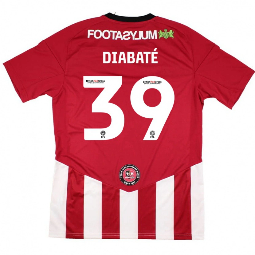 Danxen Kinderen Cheick Diabaté #39 Rood Wit Thuisshirt Thuistenue 2024/25 T-Shirt