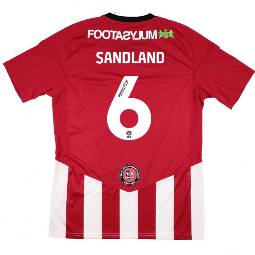 Danxen Kinderen Jess Sandland #6 Rood Wit Thuisshirt Thuistenue 2024/25 T-Shirt