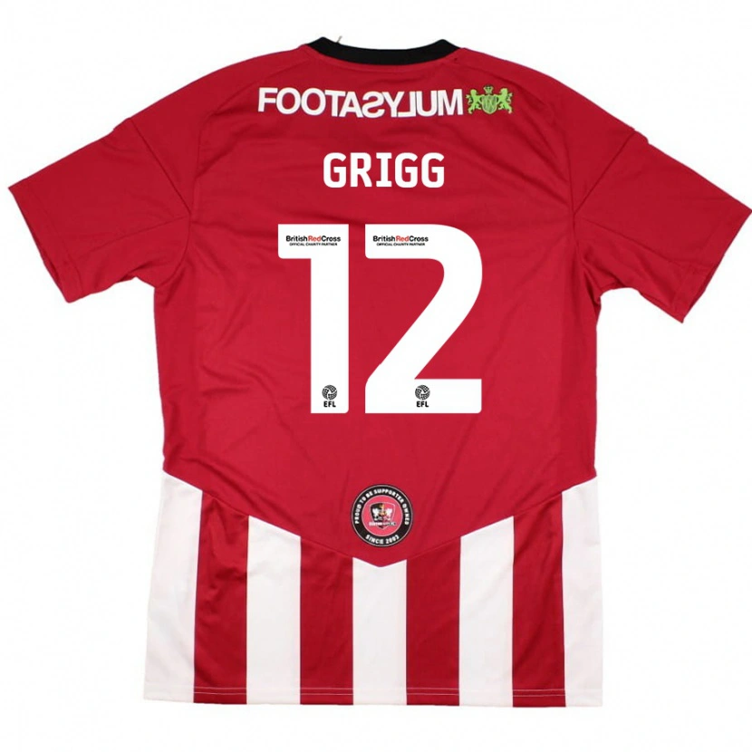 Danxen Kinderen Katie Grigg #12 Rood Wit Thuisshirt Thuistenue 2024/25 T-Shirt