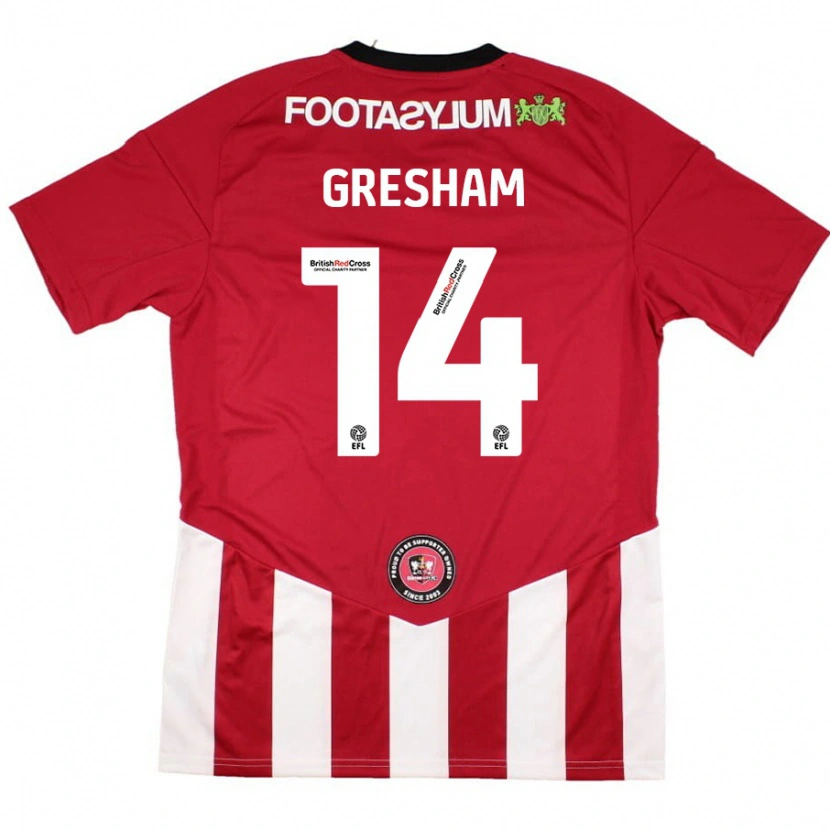 Danxen Kinderen Georgie-Marie Barbour-Gresham #14 Rood Wit Thuisshirt Thuistenue 2024/25 T-Shirt