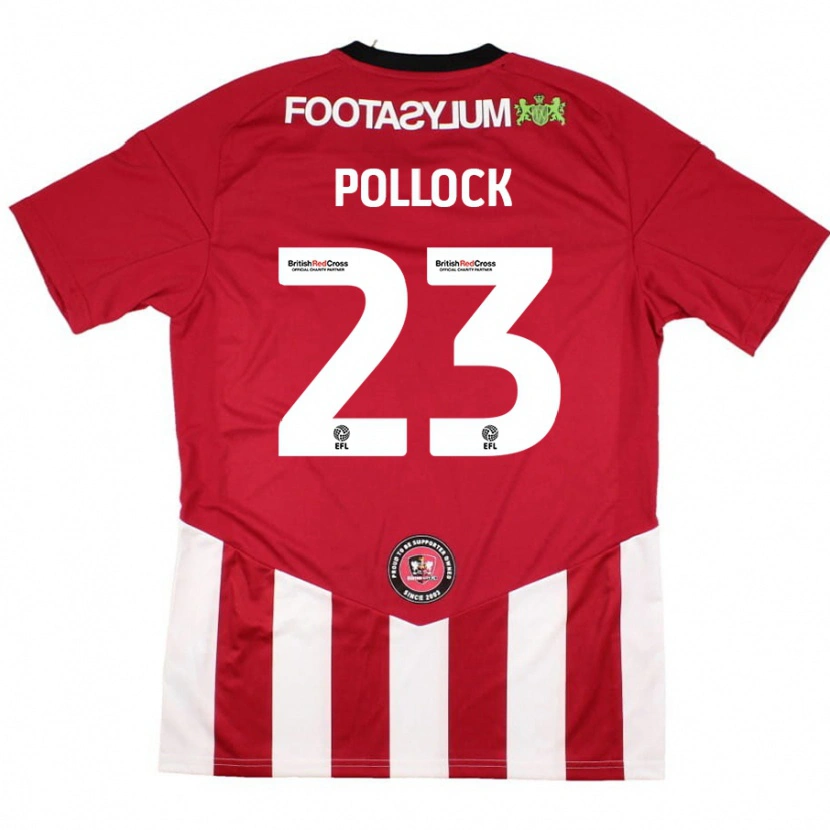 Danxen Kinderen Amber Pollock #23 Rood Wit Thuisshirt Thuistenue 2024/25 T-Shirt