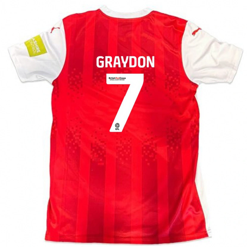 Danxen Kinderen Ryan Graydon #7 Rood Wit Thuisshirt Thuistenue 2024/25 T-Shirt