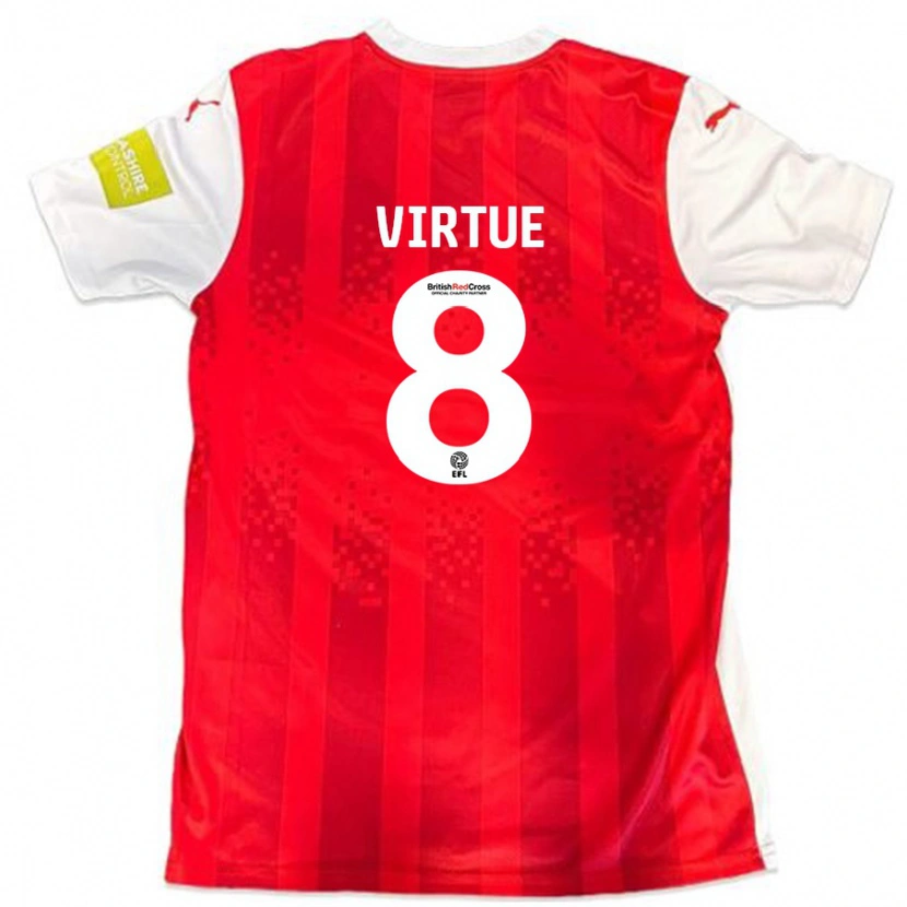 Danxen Kinderen Matty Virtue #8 Rood Wit Thuisshirt Thuistenue 2024/25 T-Shirt