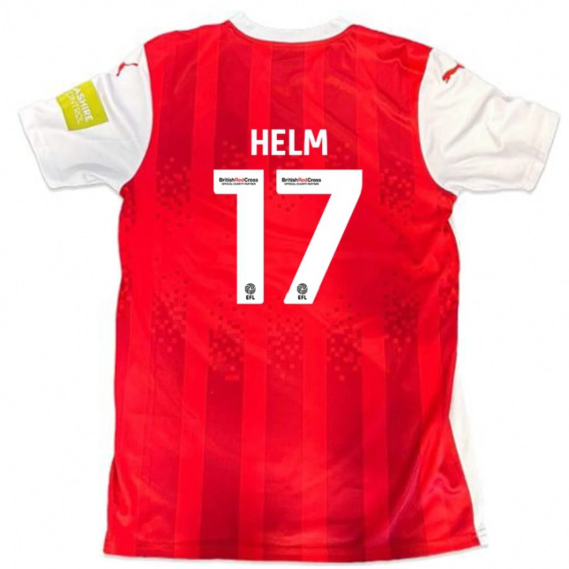 Danxen Kinderen Mark Helm #17 Rood Wit Thuisshirt Thuistenue 2024/25 T-Shirt