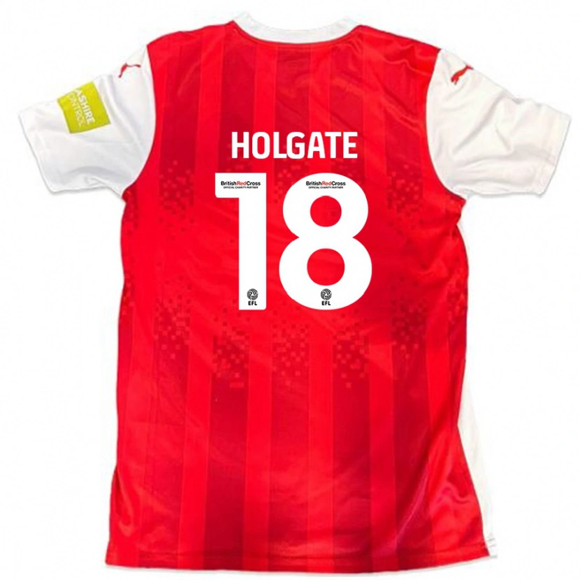 Danxen Kinderen Harrison Holgate #18 Rood Wit Thuisshirt Thuistenue 2024/25 T-Shirt