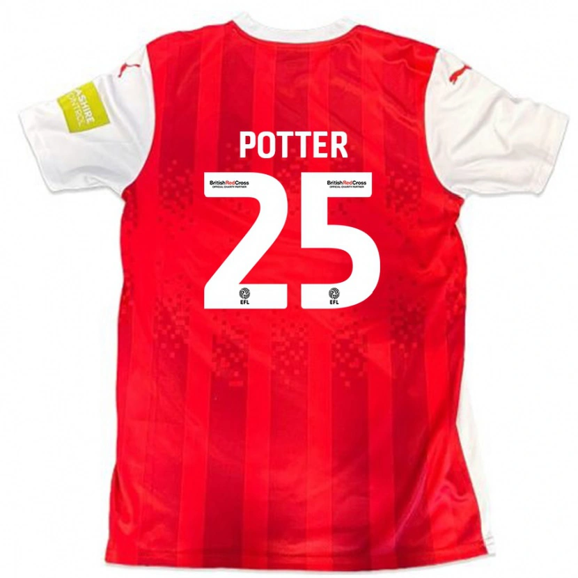 Danxen Kinderen Finley Potter #25 Rood Wit Thuisshirt Thuistenue 2024/25 T-Shirt