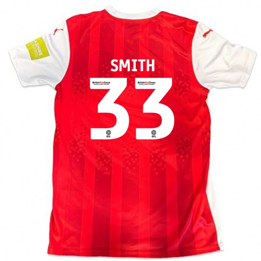 Danxen Kinderen Pele Smith #33 Rood Wit Thuisshirt Thuistenue 2024/25 T-Shirt