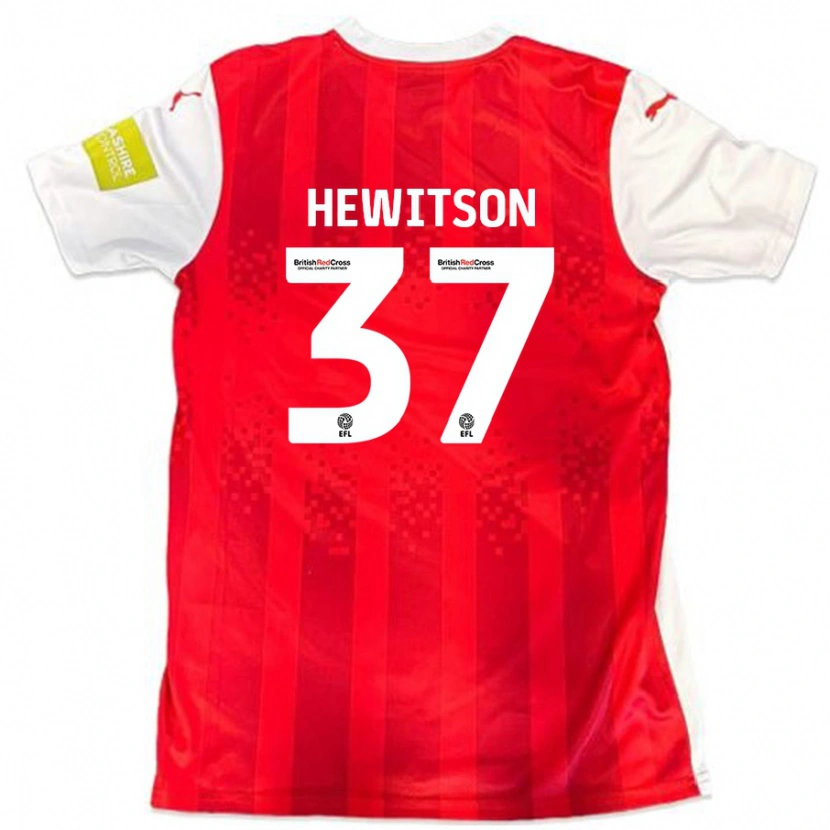 Danxen Kinderen Luke Hewitson #37 Rood Wit Thuisshirt Thuistenue 2024/25 T-Shirt