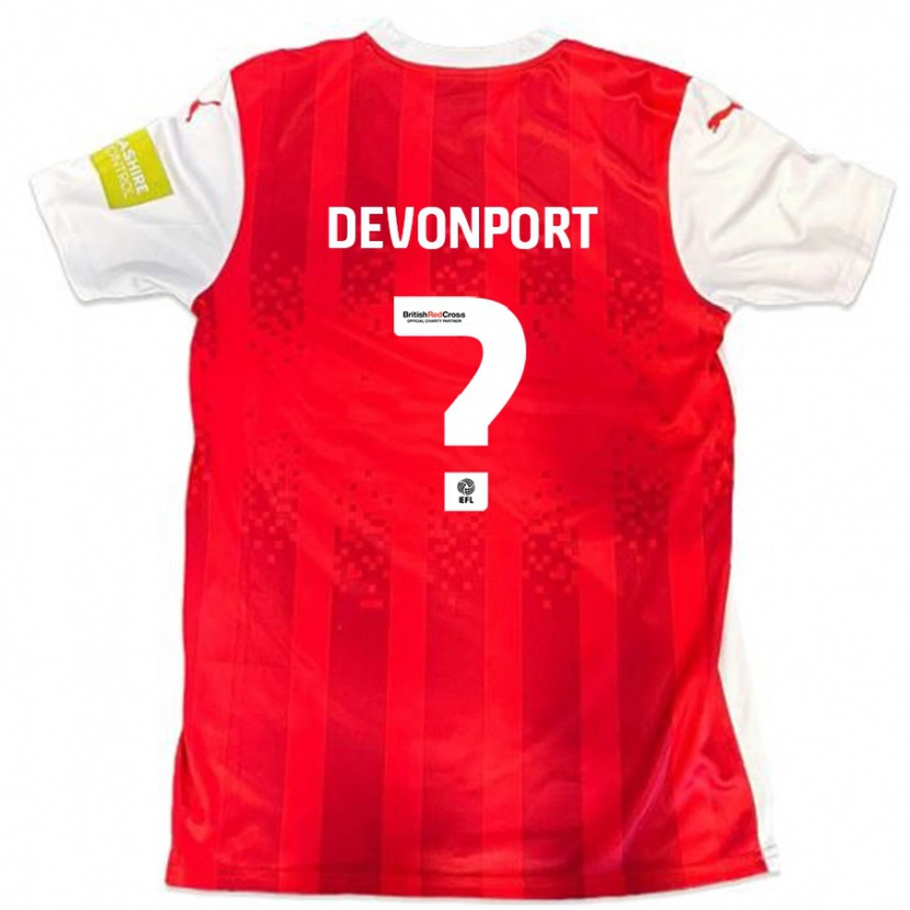 Danxen Kinderen Owen Devonport #0 Rood Wit Thuisshirt Thuistenue 2024/25 T-Shirt