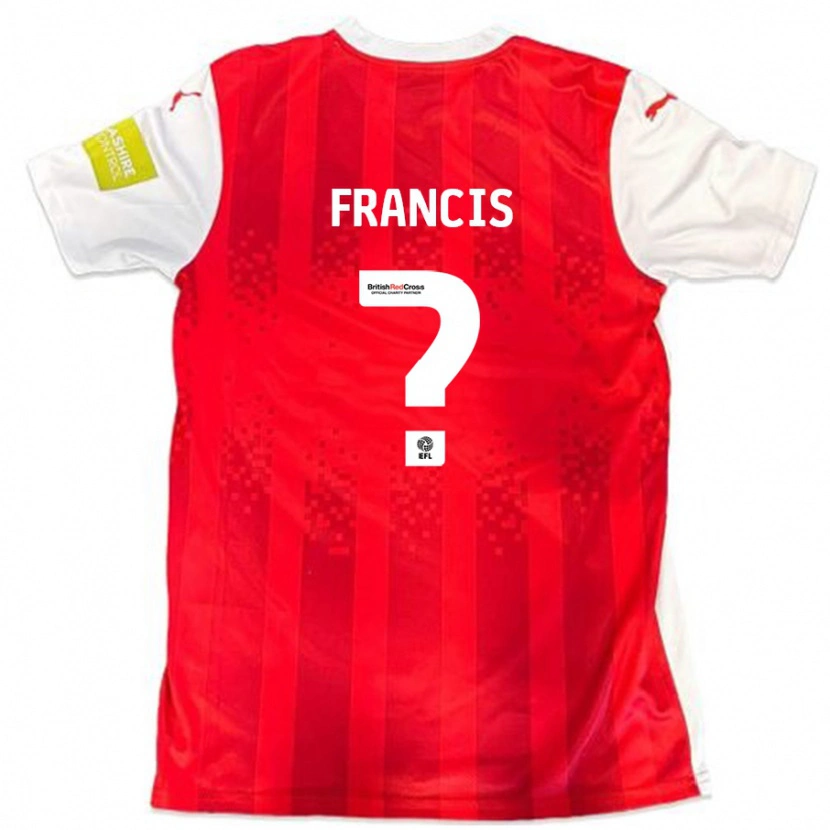 Danxen Kinderen Dannen Francis #0 Rood Wit Thuisshirt Thuistenue 2024/25 T-Shirt