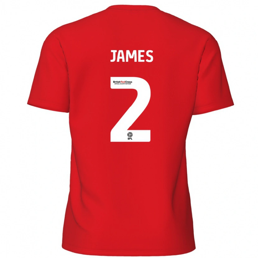 Danxen Kinderen Tom James #2 Rood Thuisshirt Thuistenue 2024/25 T-Shirt