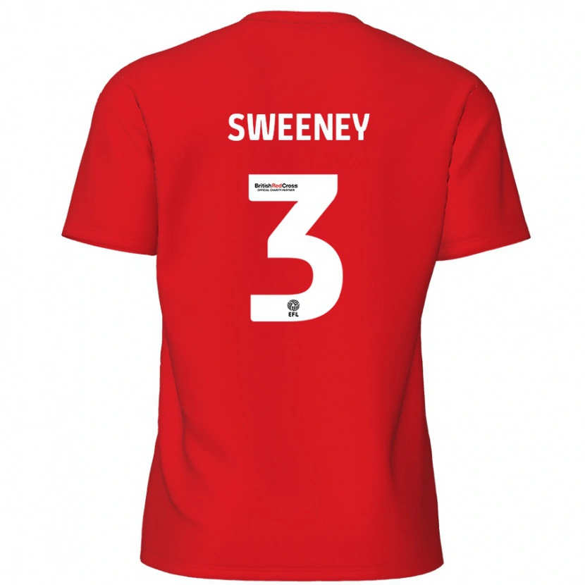 Danxen Kinderen Jayden Sweeney #3 Rood Thuisshirt Thuistenue 2024/25 T-Shirt