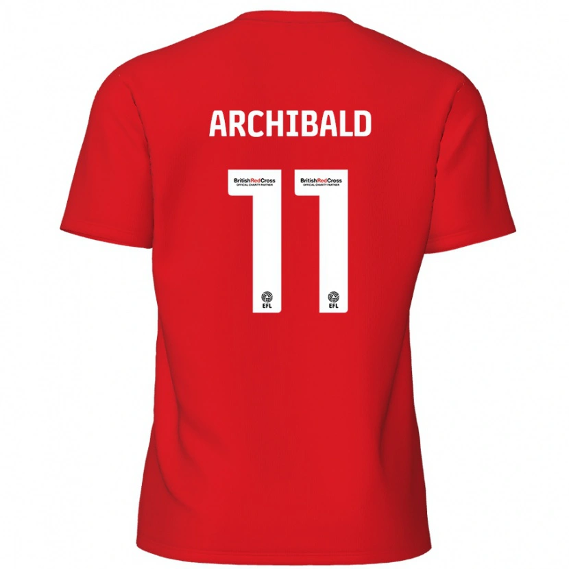 Danxen Kinderen Theo Archibald #11 Rood Thuisshirt Thuistenue 2024/25 T-Shirt