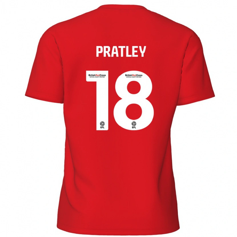 Danxen Kinderen Darren Pratley #18 Rood Thuisshirt Thuistenue 2024/25 T-Shirt