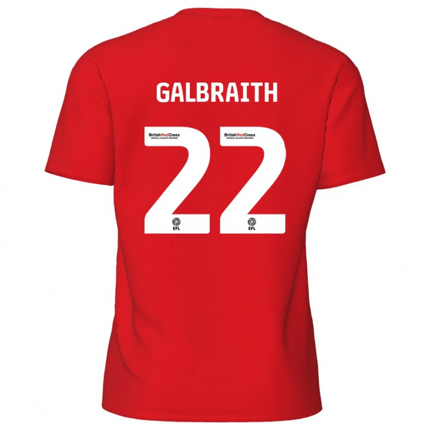 Danxen Kinderen Ethan Galbraith #22 Rood Thuisshirt Thuistenue 2024/25 T-Shirt