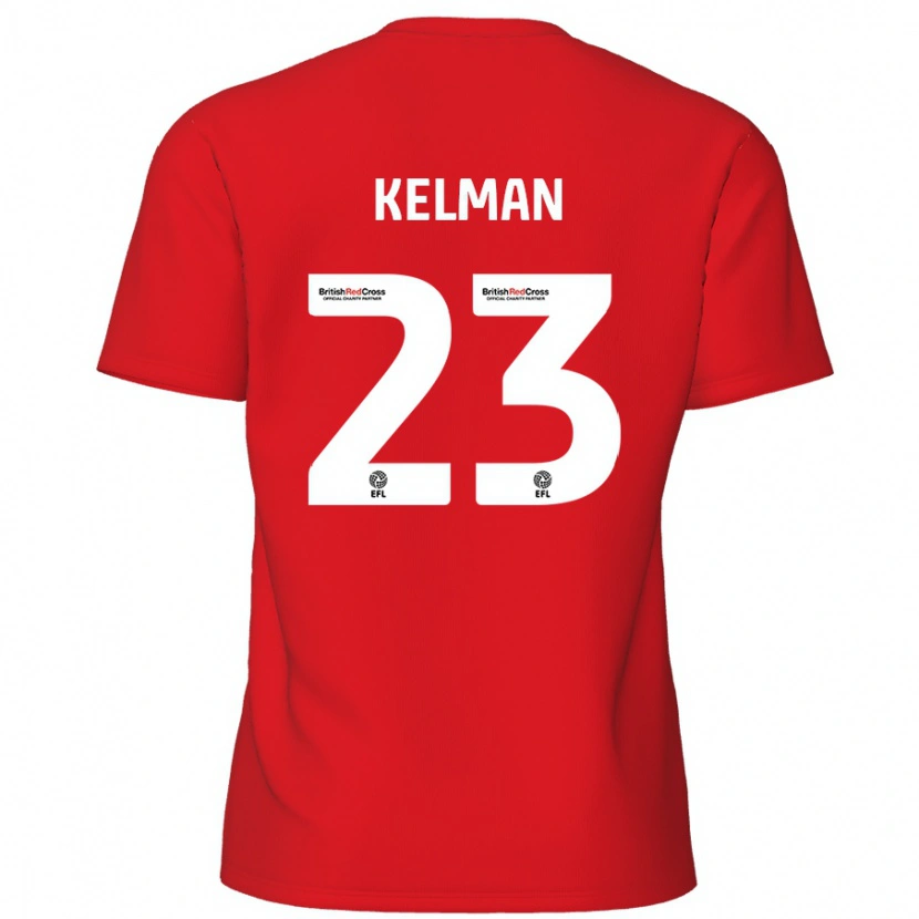 Danxen Kinderen Charlie Kelman #23 Rood Thuisshirt Thuistenue 2024/25 T-Shirt