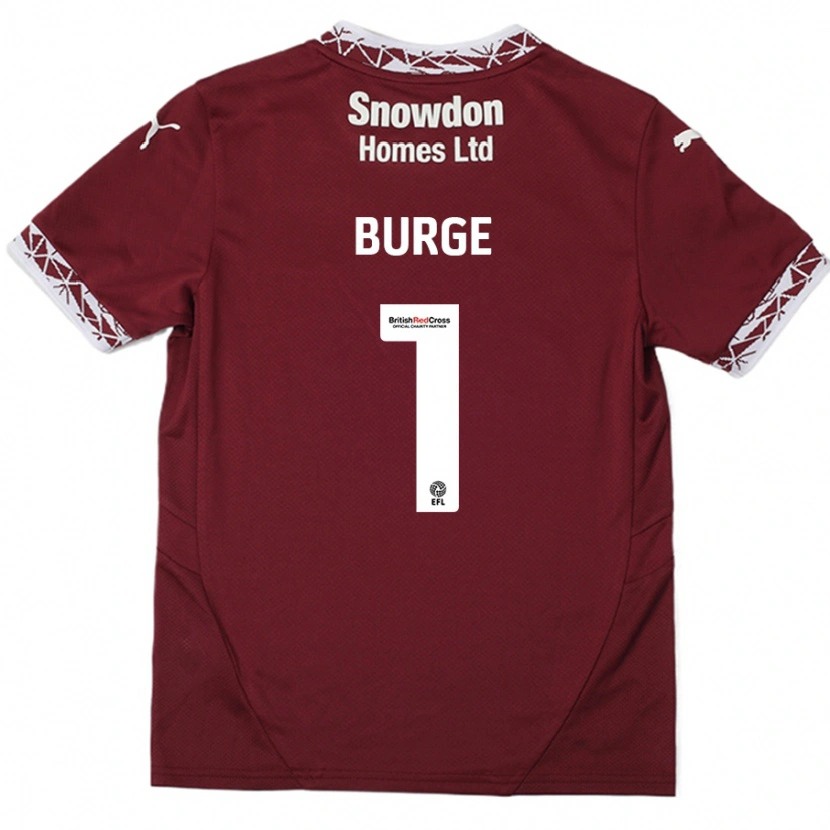 Danxen Kinderen Lee Burge #1 Bordeauxrood Thuisshirt Thuistenue 2024/25 T-Shirt