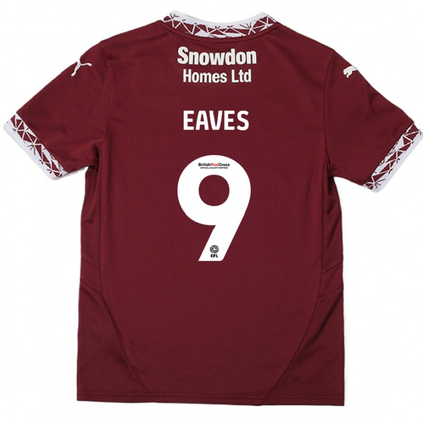 Danxen Kinderen Tom Eaves #9 Bordeauxrood Thuisshirt Thuistenue 2024/25 T-Shirt