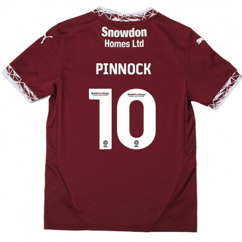 Danxen Kinderen Mitch Pinnock #10 Bordeauxrood Thuisshirt Thuistenue 2024/25 T-Shirt