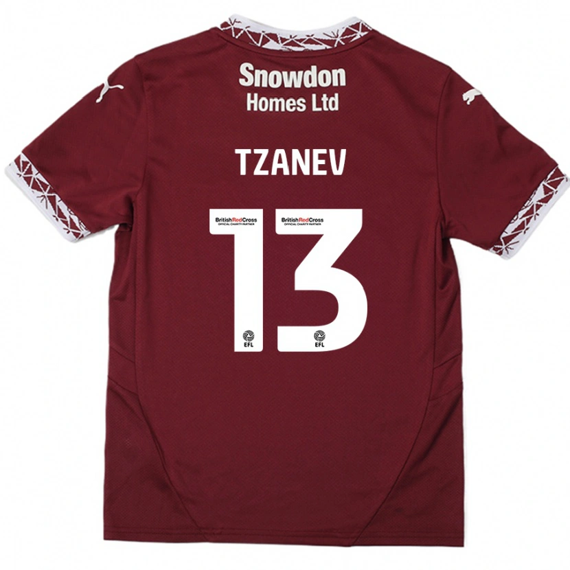 Danxen Kinderen Nik Tzanev #13 Bordeauxrood Thuisshirt Thuistenue 2024/25 T-Shirt