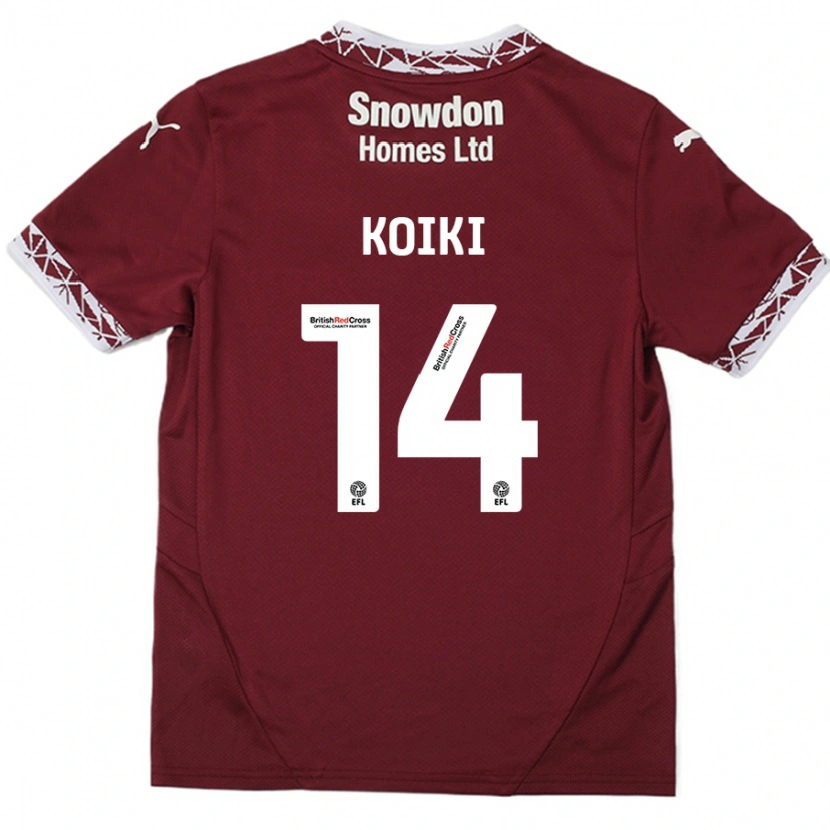 Danxen Kinderen Ali Koiki #14 Bordeauxrood Thuisshirt Thuistenue 2024/25 T-Shirt