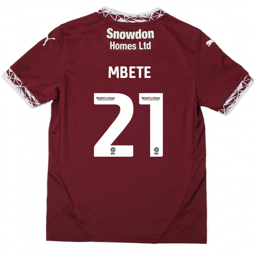 Danxen Kinderen Luke Mbete #21 Bordeauxrood Thuisshirt Thuistenue 2024/25 T-Shirt