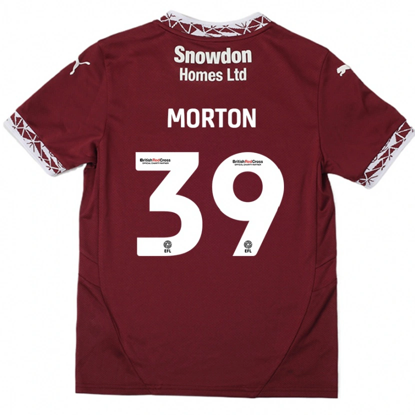 Danxen Kinderen Callum Morton #39 Bordeauxrood Thuisshirt Thuistenue 2024/25 T-Shirt