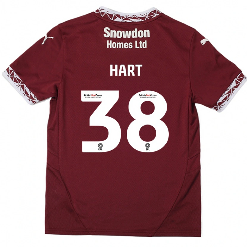 Danxen Kinderen Jamari Hart #38 Bordeauxrood Thuisshirt Thuistenue 2024/25 T-Shirt