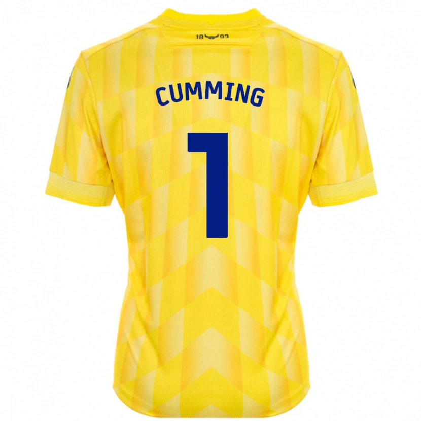 Danxen Kinderen Jamie Cumming #1 Geel Thuisshirt Thuistenue 2024/25 T-Shirt