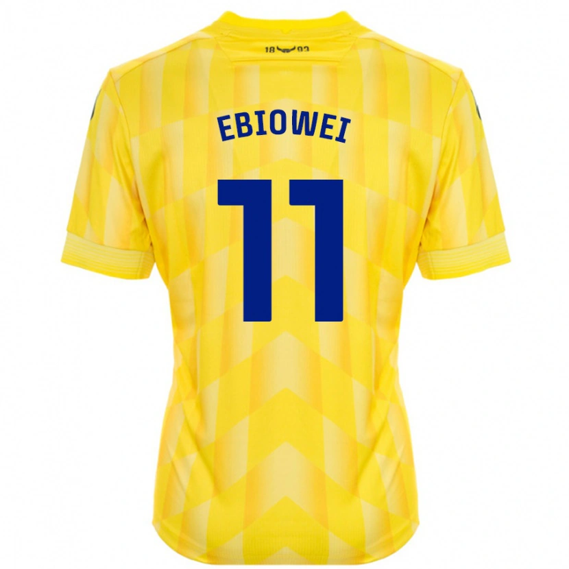 Danxen Kinderen Malcolm Ebiowei #11 Geel Thuisshirt Thuistenue 2024/25 T-Shirt